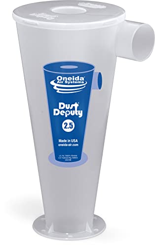 Image of Oneida Air Systems Dust Deputy 2.5 DIY Cyclone Separator Attachment with Adapters for Wet and Dry Shop Vacuums, Accessory Only, Clear