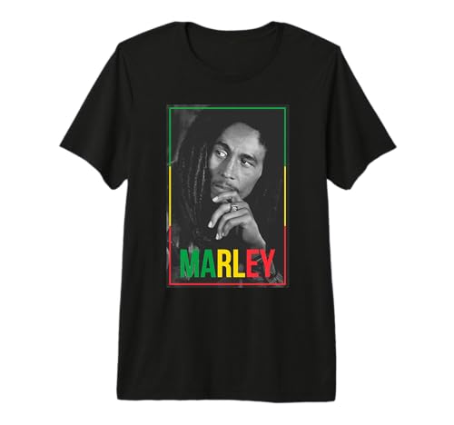 Official Bob Marley Photo White Premium Tri-Blend T-Shirt