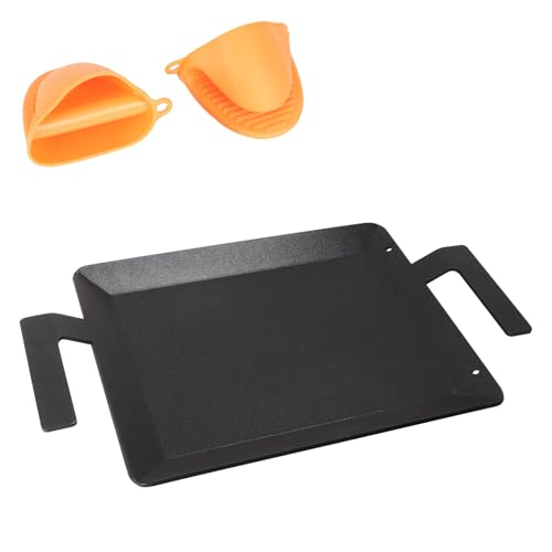 Carbon Steel Griddle for Induction Griddle, Gas Grill, Stove Top, Electric, Oven - 17" x 10" Professional Cookware for Cooktop, Double Burner NonStick Griddle Pan
