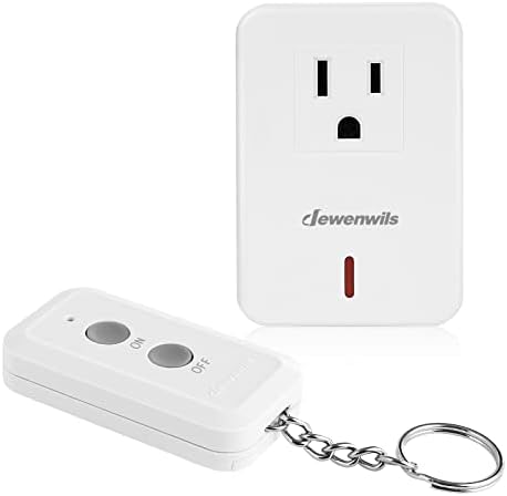 DEWENWILS Indoor Remote Control Outlet, Expandable Remote Light Switch Kit, Wireless On Off Power Switch, 100ft RF Range, Compact Design, White