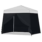 ABCCANOPY 10ft Silver Coated Back Wall for Commercial Level Pop Up Canopy Shade(1pc Black Wall only)