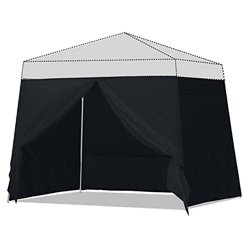 ABCCANOPY Slant Leg Side Wall 10x10ft base/8x8ft top, Black (4 Walls Only, NOT Including Frame and Top)