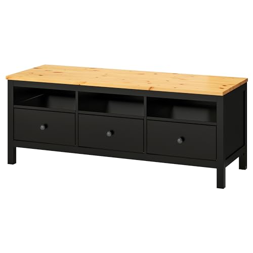 Generic HEMNES - Banco de TV, 148 x 47 x 57 cm, negro-marrón/marrón claro