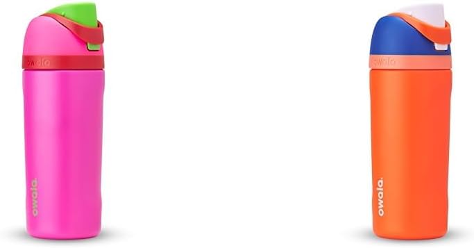 Owala Kids FreeSip 16 oz Insulated Stainless Steel Water Bottles with Straw, BPA-Free, All the Berries & Blue Citrus