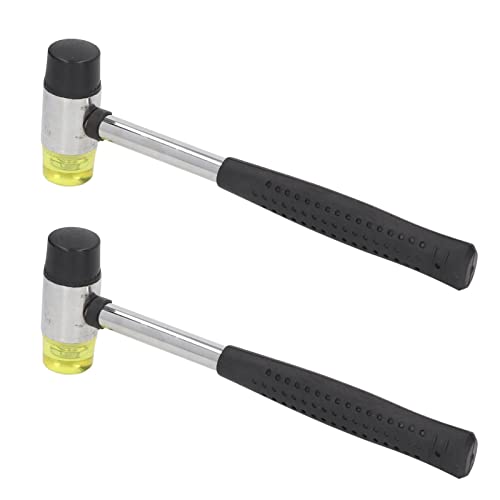 Rubber Mallet, Soft and Small Rubber Mallet, 2pcs Hammer 25mm Hollow Steel Nonslip Handle with Detachable End, Suitable for Woodworking, Jewelry