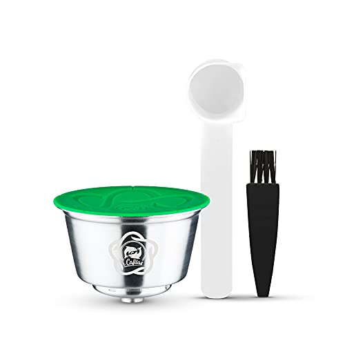 Cápsulas de café recarregáveis de aço inoxidável da i Cafilas com tampa creme, reutilizáveis, cápsulas de café de metal permanente (cápsula em prata)