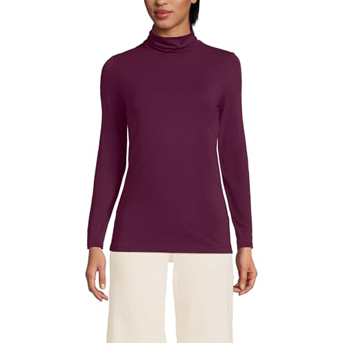 Image of Lands' End Lightweight Jersey Long Sleeve Turtleneck
