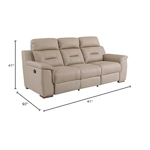 BlackJack Furniture Walker Leather Match Upholstered Reclining Living Room Loveseat, Sofa, Beige BlackJack Furniture Walker Leather Match Upholstered Reclining Living Room Loveseat Sofa Beige