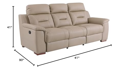 BlackJack-Furniture-Walker-Leather-Match-Upholstered-Reclining-Living-Room-Loveseat-Sofa-Beige BlackJack Furniture Walker Leather Match Upholstered Reclining Living Room Loveseat Sofa Beige