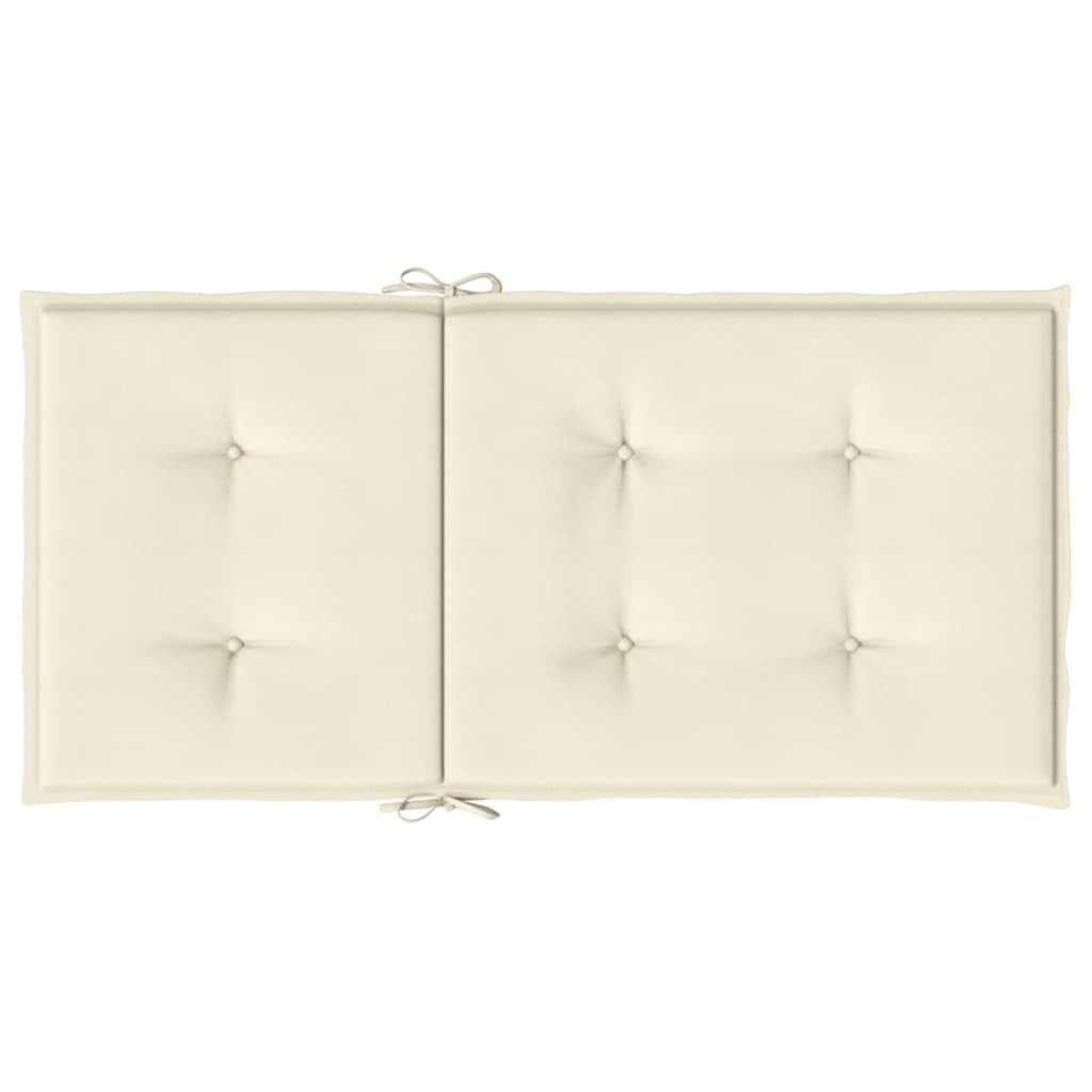vidaXL Lot de 6 Coussins de Chaise de Jardin à Dossier Bas, Coussins de Siège de Patio, Coussins de Canapé de Jardin, Coussins d'Assise Extérieur, Crème