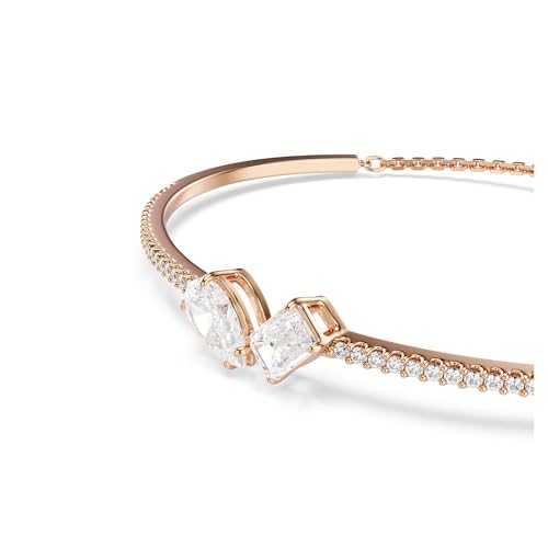 Swarovski Mesmera bangle, Mixed cuts, White, Rose gold-tone finish4