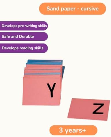 Kidken Montessori Sandpaper Letters Uppercase | Alphabet Tracing Board for Kids | Montessori Handwriting & Sensory Learning Toy for 3+ Years