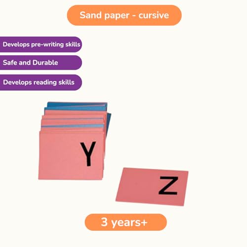 Kidken Montessori Sandpaper Letters Uppercase | Alphabet Tracing Board for Kids | Montessori Handwriting & Sensory Learning Toy for 3+ Years