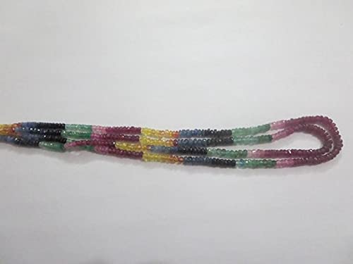 Perles saphir multicolores naturelles rondelles facettées 3.5mm pour bijoux haut de gamme
