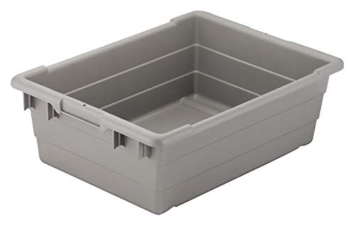 Akro-Mils 34305 Jumbo Lug Plastic Nest and Cross Stack Akro-Tub Tote, (25-Inch x 16-Inch x 9-Inch), Gray, (6-Pack)