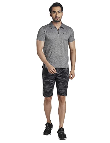 Image of Parx Men's Pure Polyester Solid Pattern Regular Fit Polo Neck Half Sleeve Casual T-Shirt