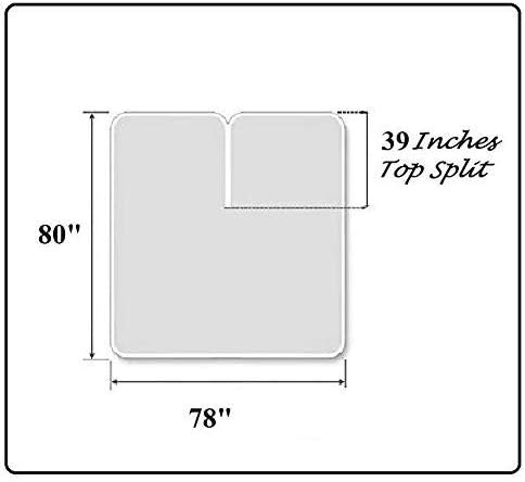 Miniatura 4 de Sleepwell Juego de sábanas Flex King de 4 piezas, juego de sábanas de media división para camas ajustables, sábanas 100% algodón divididas tamaño