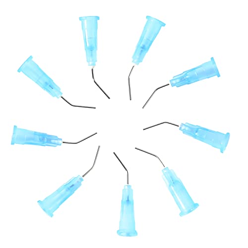 Jmu 46501007-2 300Pcs Bent Dispensing Tips 25G, Blunt Tip Dispensing Needle, Dental Pre Bent Flow Dispensing Etch Tips cover