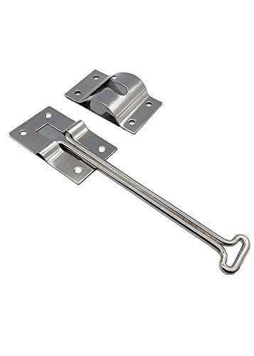 abc_zok 6 Inches Self Closing T Style Entry Door Latch Catch Holder Stainless Steel for RV Camper Trailer Cargo, Entry Door Hardware (1 Pack)