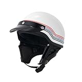 マルシン(MARUSHIN) バイク用 ヘルメット MCH5 MZ-HALF ハーフヘルメット ストライプ(ホワイト/レッド/ブルー) フリーサイズ(57~60cm未満) 品番:MZH005