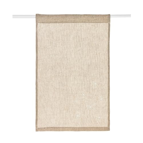 Loberon Scheibengardine Ruspi, mit festlicher Schneeflocken-Stickerei,...