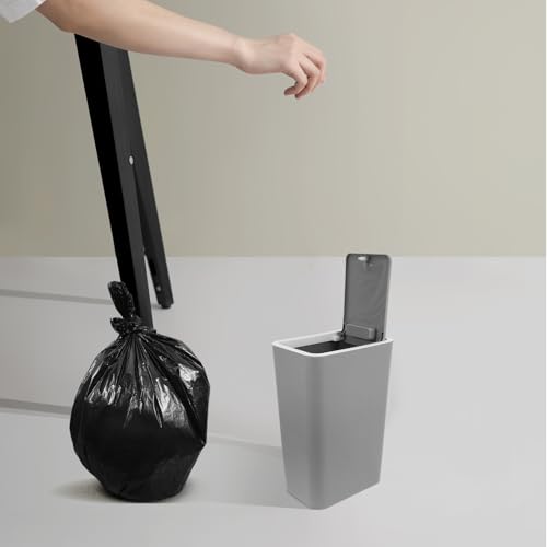 Caneca de basura plástica con tapa empuje 5L miniatura 4