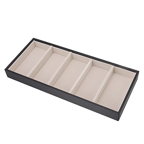 Image of CHICIRIS Sunglasses Storage Organizer, 5 Compartments Sunglass Tray Leather Eyeglasses Glasses Display Case for Table Drawer
