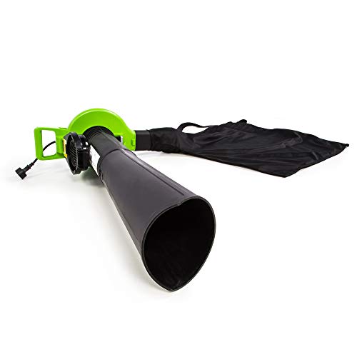 Greenworks 12 Amp Corded 2-Speed Leaf Blower/Vacuum, 270MPH-400CFM, BLV12B00