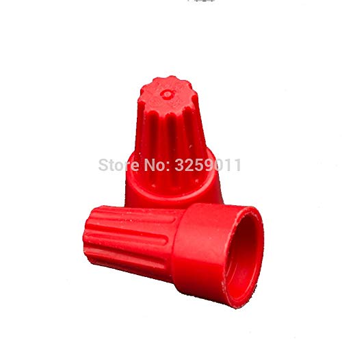 Gimax 500PCS 22-10 AWG RED Wire Twist Nut Electrical Connector Terminals Cap Spring Insert P6H Closed Terminal Lugs Press Line Cap