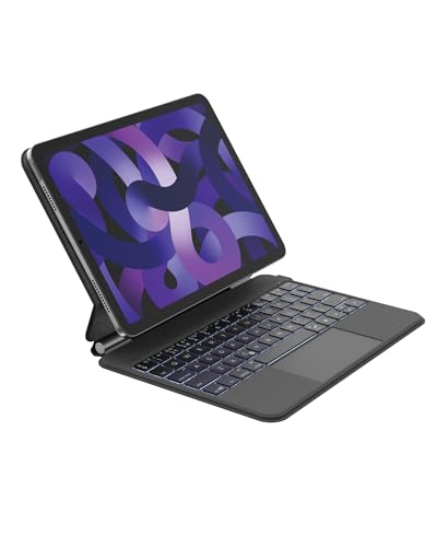 Belkin Pro Coque Clavier iPad avec support magnétique, touches Bluetooth rétroéclairées, gestes trackpad, support Apple Pencil, AZERTY, touches...