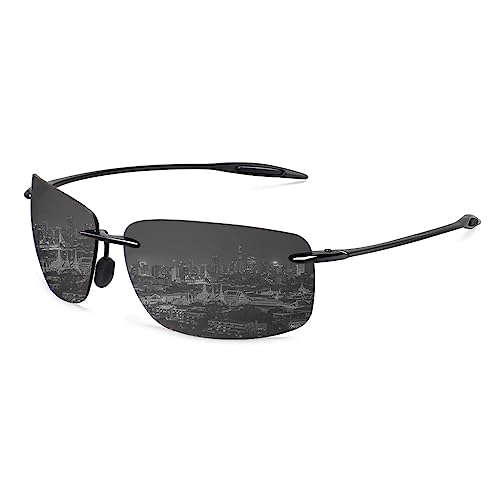 WISTON Sunglasses for Men Women Tr90 Rimless Sports Sunglasses for Baseball Running Fishing Driving Golf Trendy Sun Glasses W8009