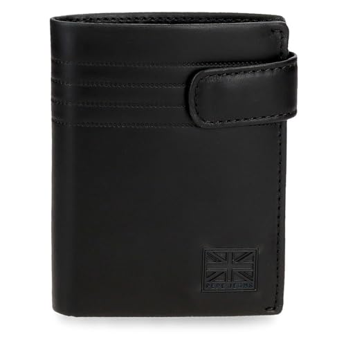 Portefeuille Pepe Jeans Hudson vertical finitions soignées et bouton clic
