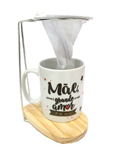Super Kit Presente Dia Mães Almofada Caneca Mini Coador Café