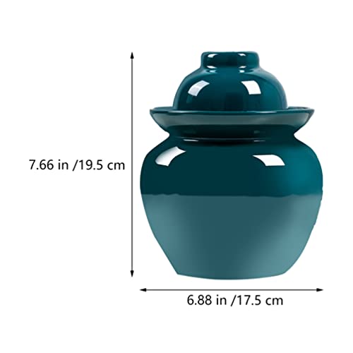 DOITOOL Potes de cerâmica fermentação 3L pote de fermentação de porcelana chucrute pote de grés com