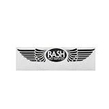 RASH ラッシュ 羽ステッカー Mサイズ/サーフブランドウェアサーフィンステッカー ブラック×白