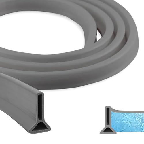 200CM Schwallschutzleiste Dusche Selbstklebend Silikon Duschabdichtungsleiste 50mm x30mm Wasserstopp Schwallschutz Duschschwelle für Dusch Boden Wassersperre für Badezimmer und Küche (Grau, 2m)