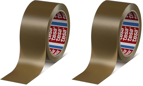 tesa PVC Verpackungsband (66m: 5mm) braun (Packung mit 2)