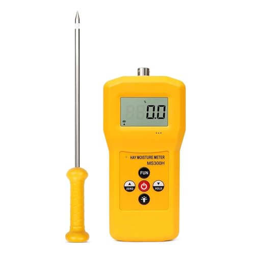 MS300H ポータブル干し草水分計 干し草ベール、穀物わら、牧草、Leymus Chinensis 湿度テスター用水分含有量テスト 正確かつ高速