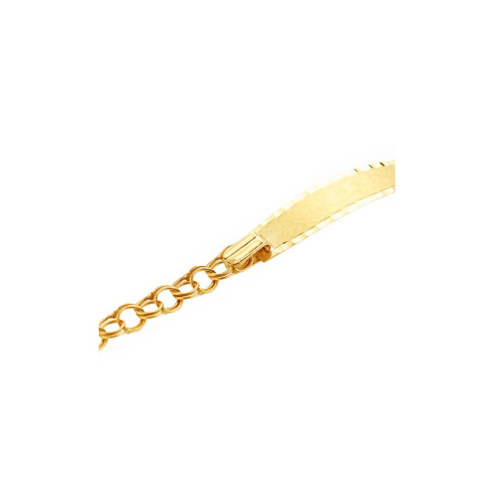 Monde Petit - 9K Gelbgold Personalisierte Baby Mädchen Slave Hungarian Matte Glanz Kinder Armband 12 cm - Geschenkbox - Garantiezertifikat