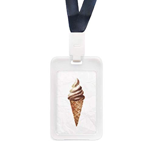 Protège-carte d'identité transparent motif glace chocolat pour voyage et sortie