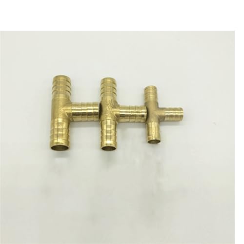Qinlu-Brass Connector Hose Fitting 4mm 5mm 6mm 8mm 10mm 12mm 16mm 19mm Hose Copper Pagoda Water Tube Fittings T Way Brass Barb Pipe Fitting, corrosion resistance(OD 19mm)