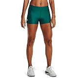 Under Armour Women's HeatGear Armour Mid Rise Shorty, (722) Coastal Teal / / White, Medium