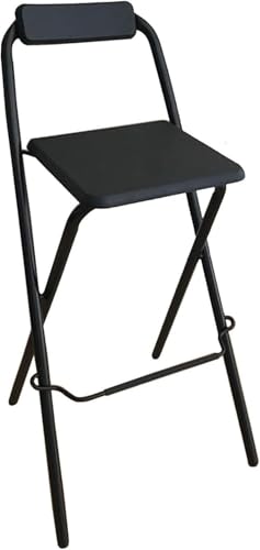 Chaise de comptoir en bois naturel et métal noir XJBTBA de style épuré
