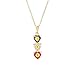 Custom 3 Stone Simulated Birthstone Heart Necklace (16