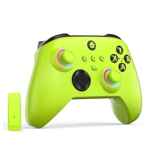 W&O Wireless Controller for With Xbox One, Xbox Series X/S, Xbox One X/S, PC, With RGB LED Light, Mappable Buttons, With 2.4GHZ Wireless Adapter Gamepad (Electric Volt)