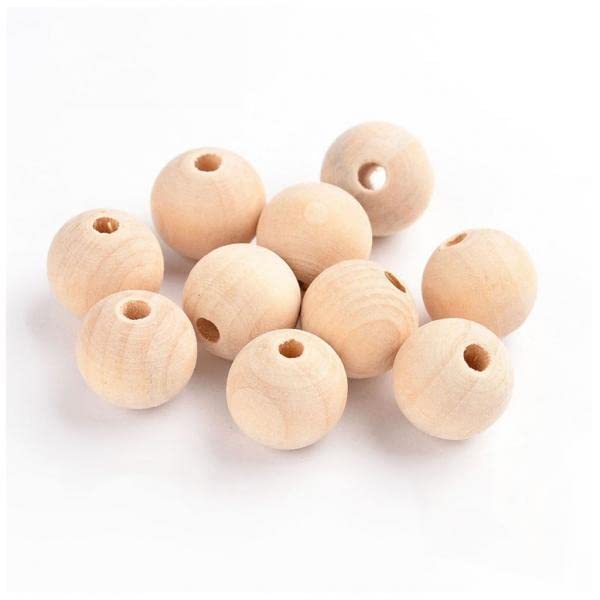 SNAPPSY 8x50Pcs Natural Round Wooden Bead Ball Jewellery Making Findings 0.6cm-picture-11