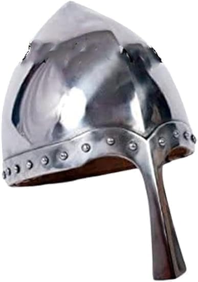 Medieval Viking Norman Helmet, Antique Silver Polish Armor, 26L x 8W x 9H inches Antique Style Helmet