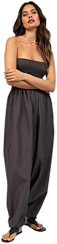 Cotton Maxi Harem Pants Romper Jumpsuit Grey,One Size fit size 6 - 16, label states L