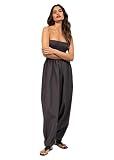 Cotton Maxi Harem Pants Romper Jumpsuit Grey,One Size fit size 6 - 16, label states L