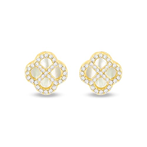 Boucles d'oreilles puce argent sterling plaqué or jaune avec pierre gemme femme de 11mm